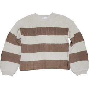 Steve Madden Stripe Sweater Women's Tan & Cream Size Large